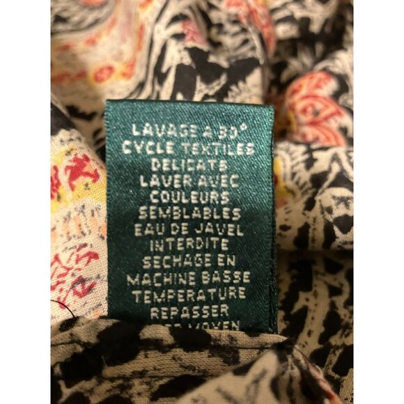 Lauren Ralph Lauren Ruffled Paisley Shirt 2X Oversized Flowy Romantic Preppy - Picture 10 of 10